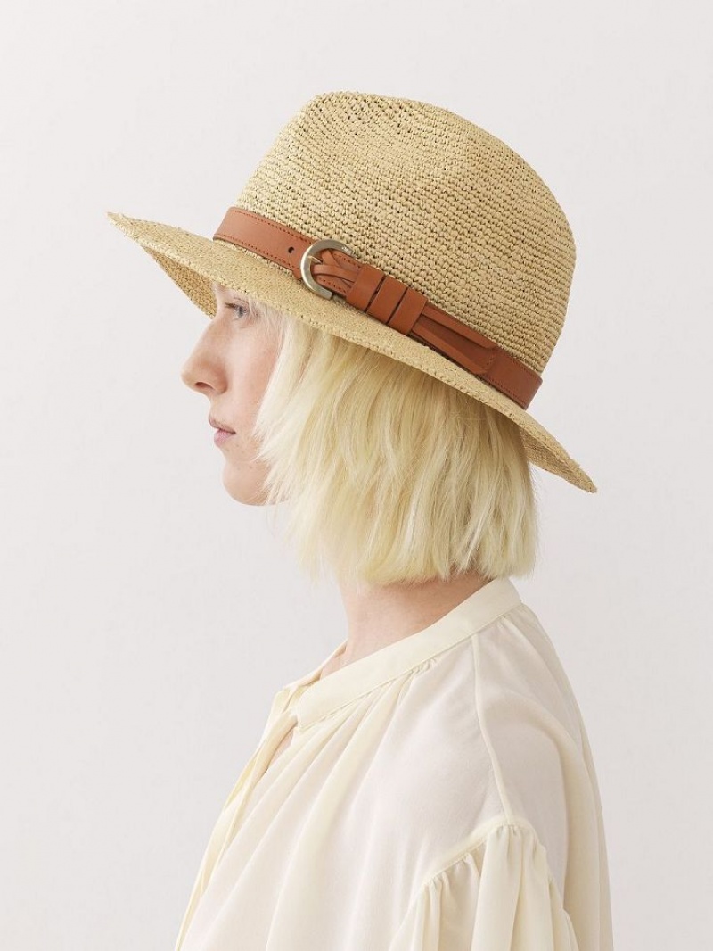 Chloe X Borsalino Straw Hatut Beige | CHE-SR14491