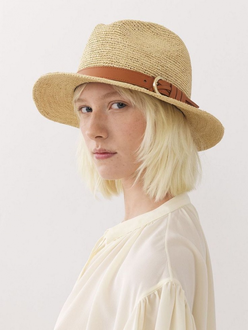 Chloe X Borsalino Straw Hatut Beige | CHE-SR14491